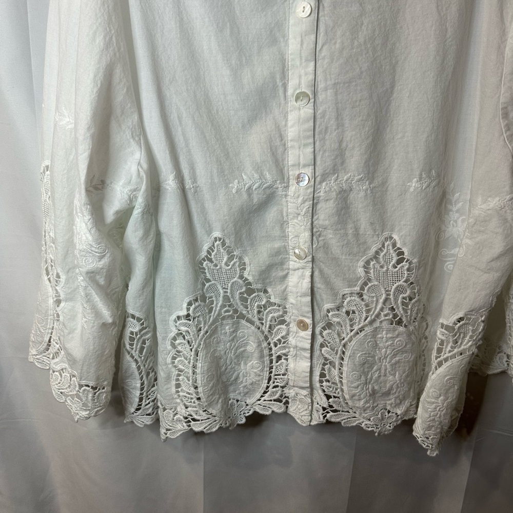 Cynthia Rowley White Lace Trim Top - Picture 11 of 14